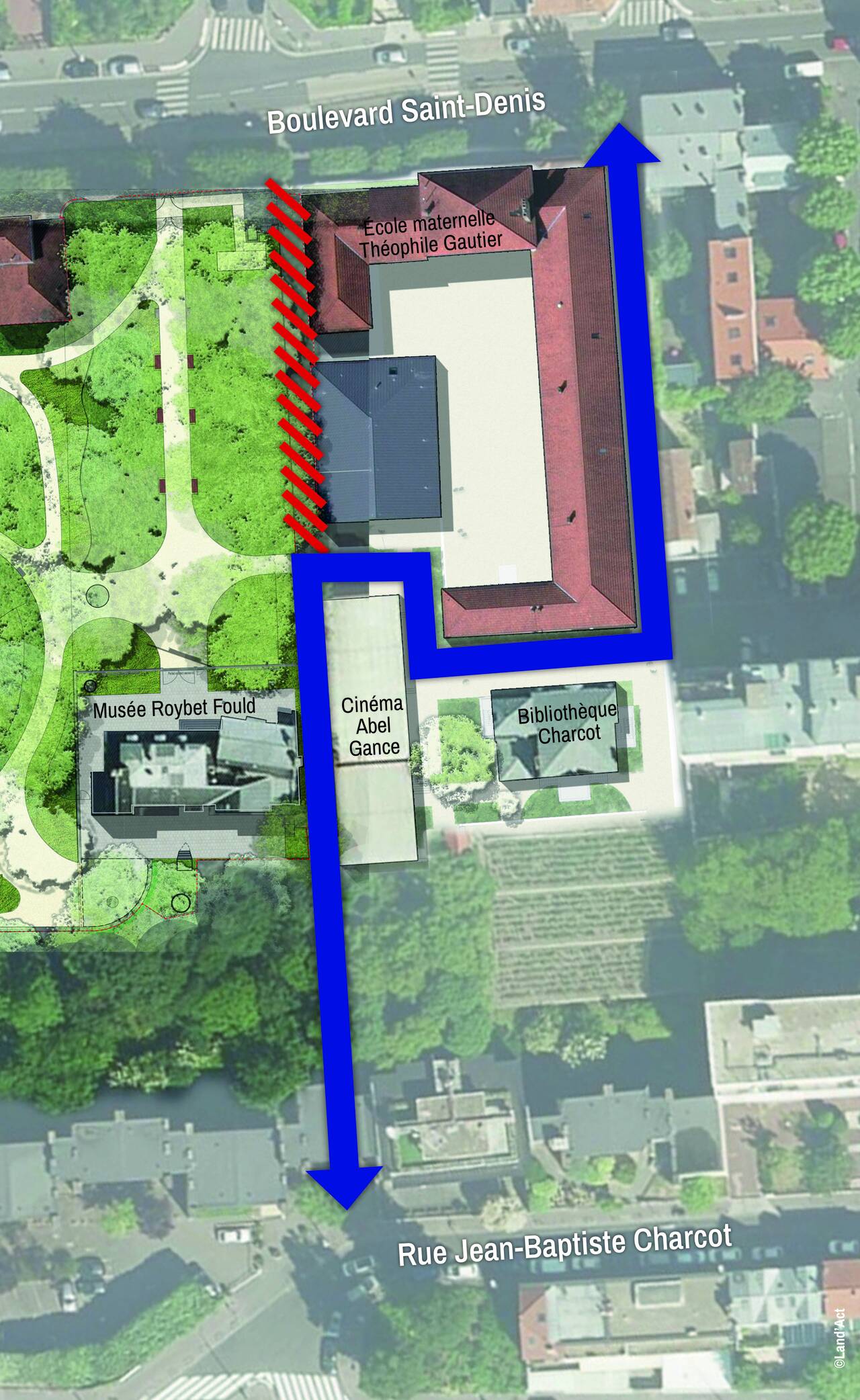 Photo du nouvel itineraire passage du Pourquoi pas vue de haut