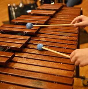 Photo d'une personne jouant d'un instrument à percutions